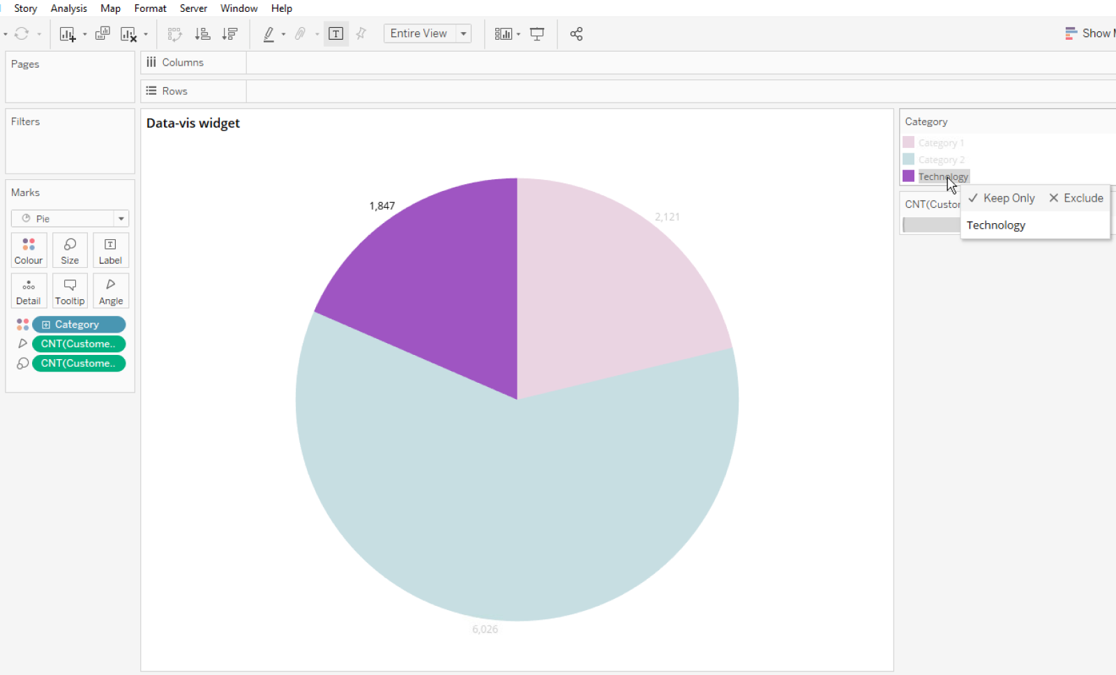 Select chart value to assign color